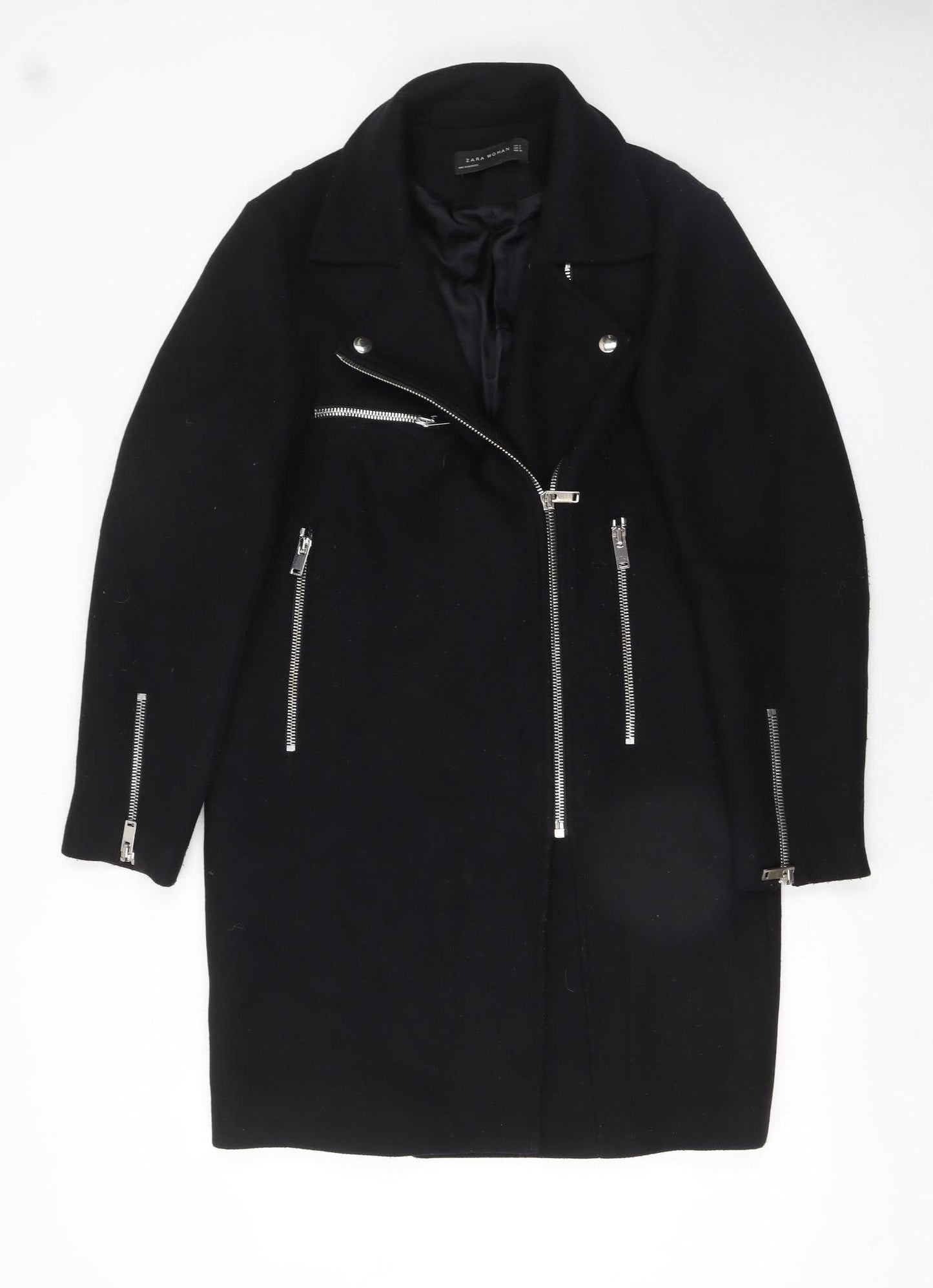 Womens UK Size 12 Zara Black Motorcycle Jacket