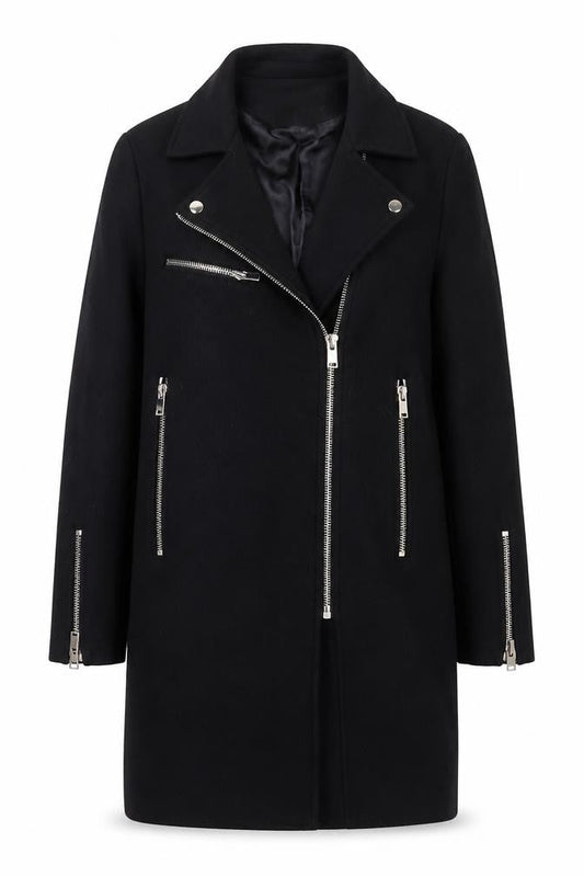 Womens UK Size 12 Zara Black Motorcycle Jacket