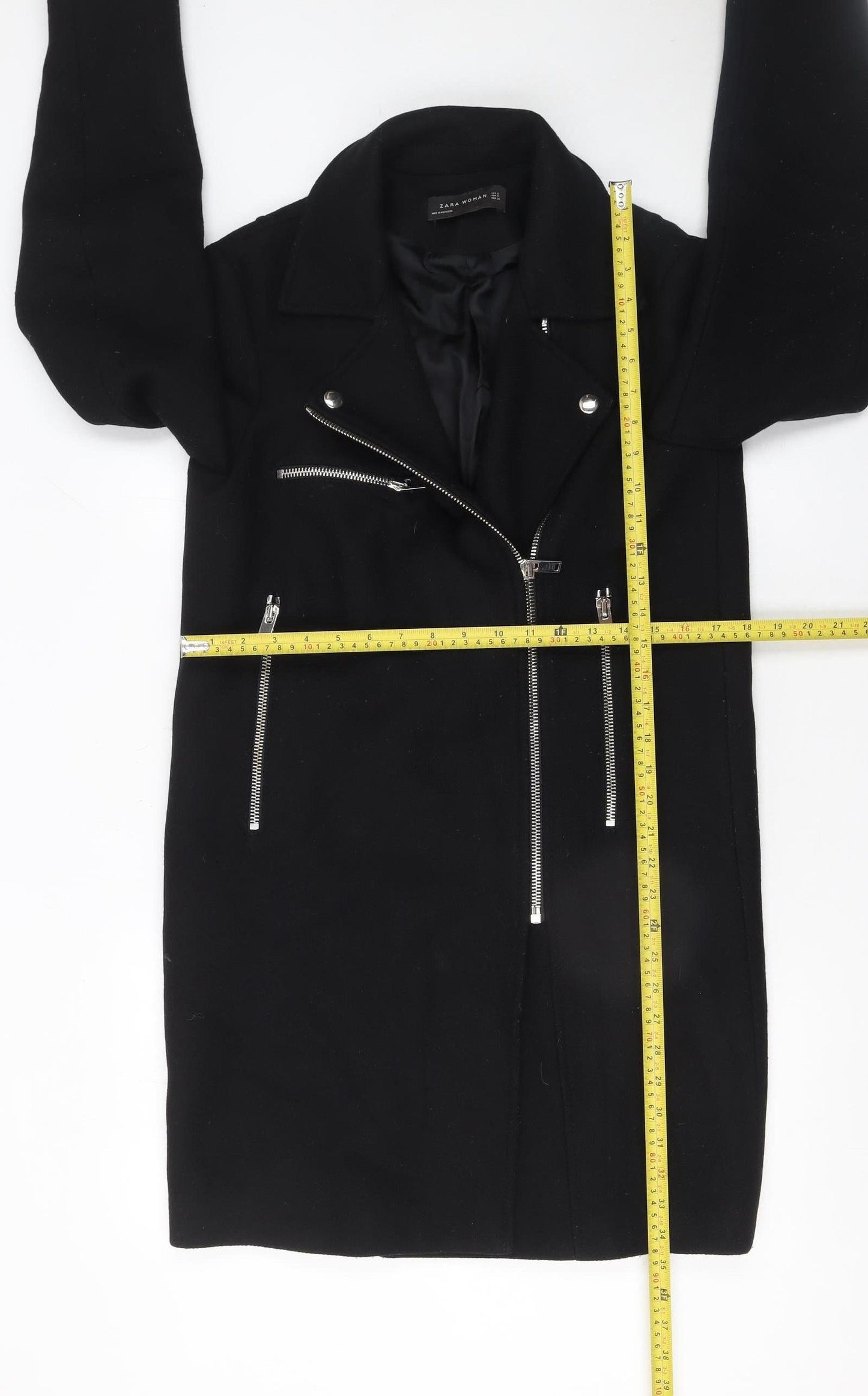 Womens UK Size 12 Zara Black Motorcycle Jacket