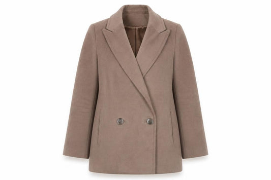 ASOS Women Brown Pea Coat Size 8 Regular Fit Lined Mid-Length
