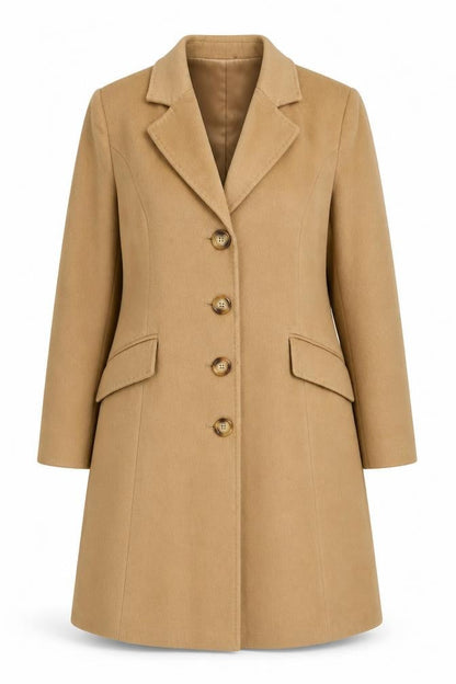 Womens UK Size 16 EWM Beige Overcoat