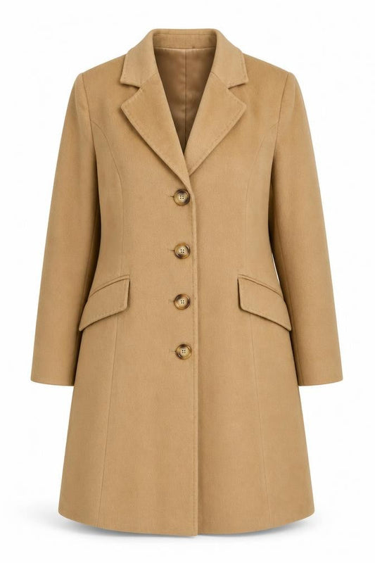 Womens UK Size 16 EWM Beige Overcoat