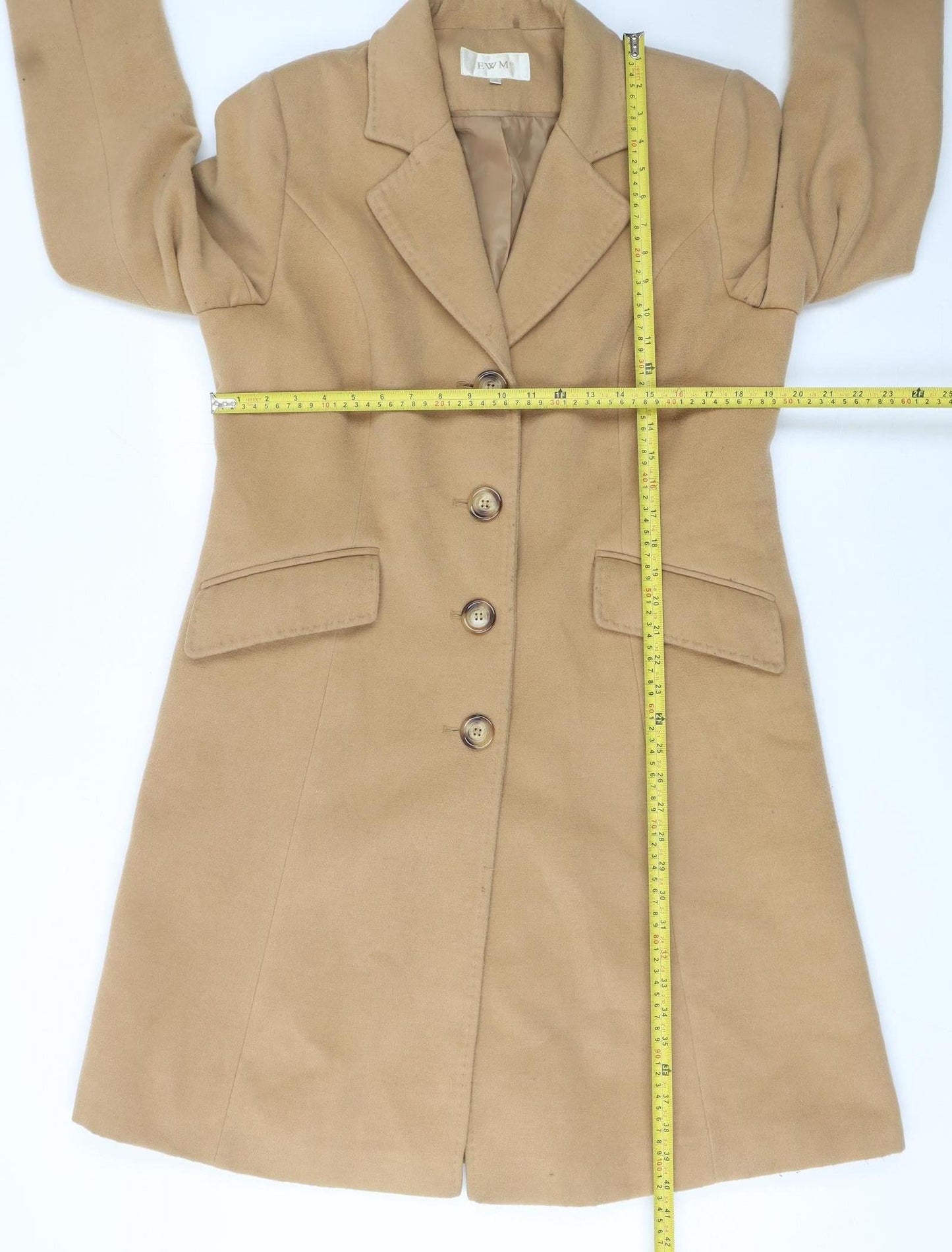 Womens UK Size 16 EWM Beige Overcoat