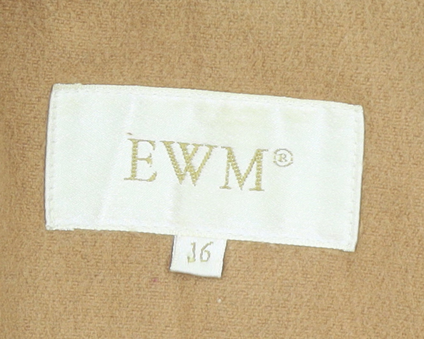 Womens UK Size 16 EWM Beige Overcoat