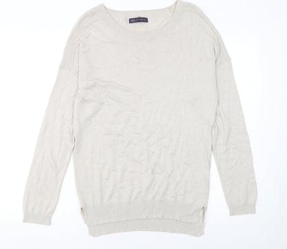 Marks and Spencer Women’s Beige Crew Neck Long Sleeve Jumper Size 12