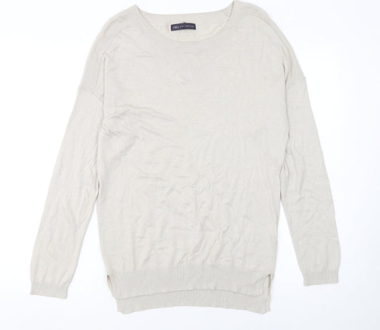Marks and Spencer Women’s Beige Crew Neck Long Sleeve Jumper Size 12
