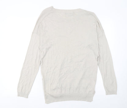 Marks and Spencer Women’s Beige Crew Neck Long Sleeve Jumper Size 12
