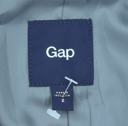Gap Women's Navy Blue Blazer Size 2 Classic Single-Breasted Jacket
