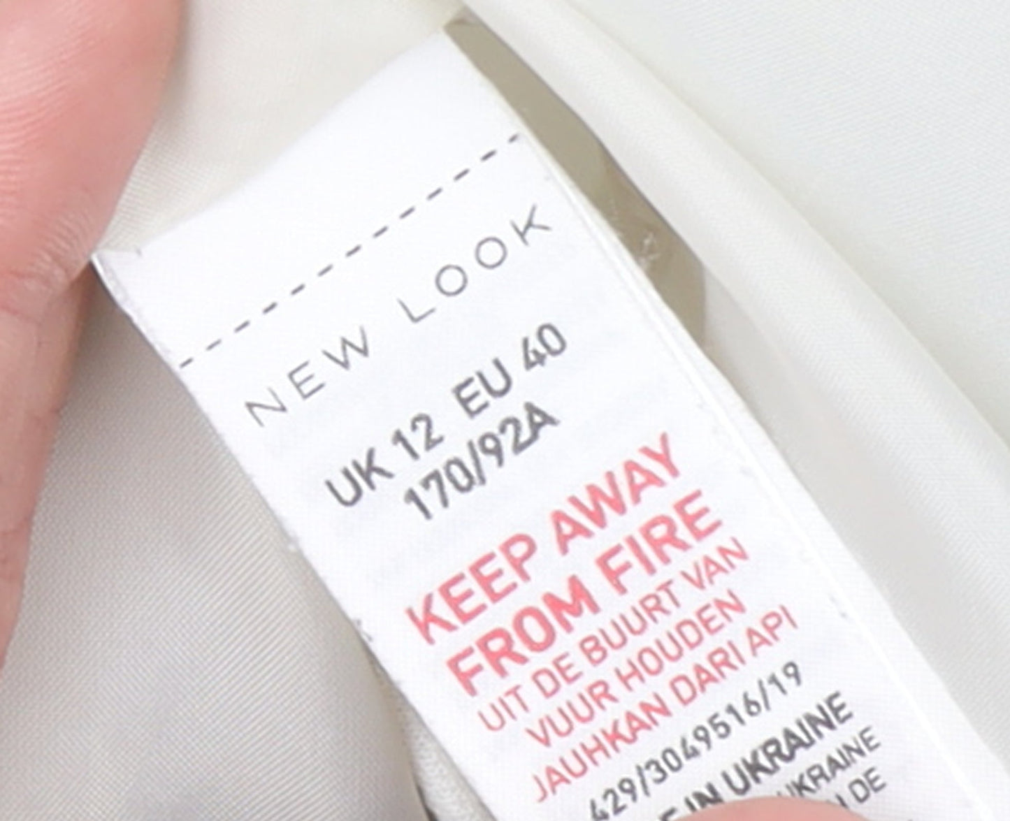 Womens UK Size 12 New Look Regular White Blazer