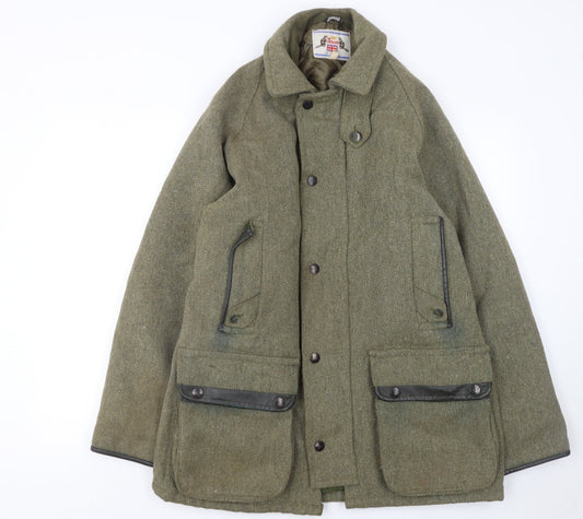 Mens UK Size 40 Beaver Green Overcoat
