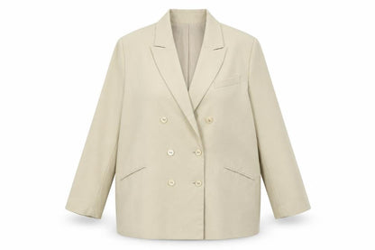 Kiss Collection Beige Double-Breasted Blazer Jacket Women’s Size 18