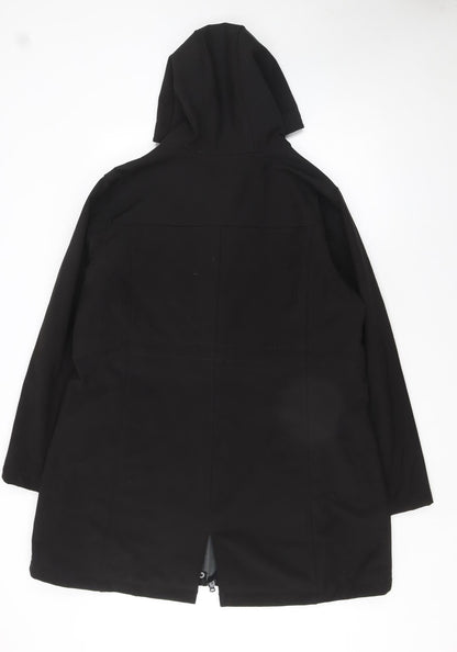 33,000ft Women's Black Hooded Softshell Parka Jacket XL Water Resistant