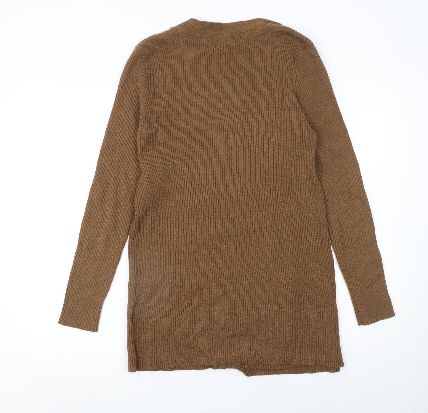 Womens UK Size S OBJECT Brown Wrap Jumper