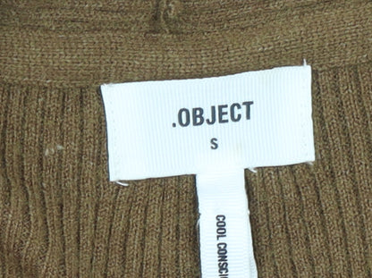 Womens UK Size S OBJECT Brown Wrap Jumper