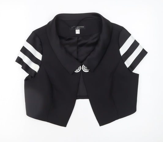 Veni Infantino Women Black Size 14 Cropped Tailored Suit Top