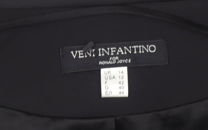 Veni Infantino Women Black Size 14 Cropped Tailored Suit Top