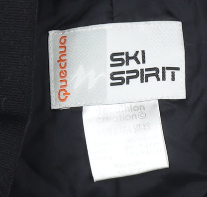 Quechua Women's Black Ski Spirit Snow Pants Size S Waterproof Winter Trousers