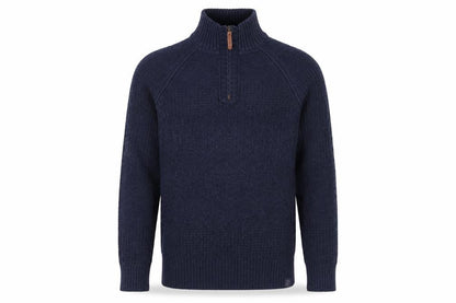 FatFace Men's Blue 1/4 Zip High Neck Chunky Knit Jumper L