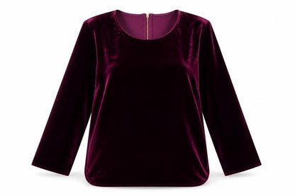 Ruth Langsford Women's Purple Velvet Long Sleeve Blouse UK 16