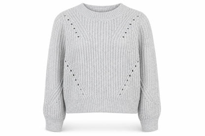 Gap Women’s Grey Chunky-Knit Crew Neck Pullover Jumper Size L