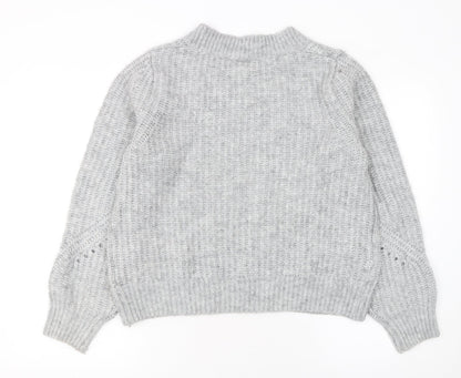 GAP Women’s Grey Chunky-Knit Crew Neck Pullover Jumper Size L
