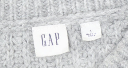 GAP Women’s Grey Chunky-Knit Crew Neck Pullover Jumper Size L