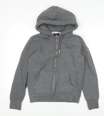Womens UK Size 12 Superdry Grey Full Zip Hoodie