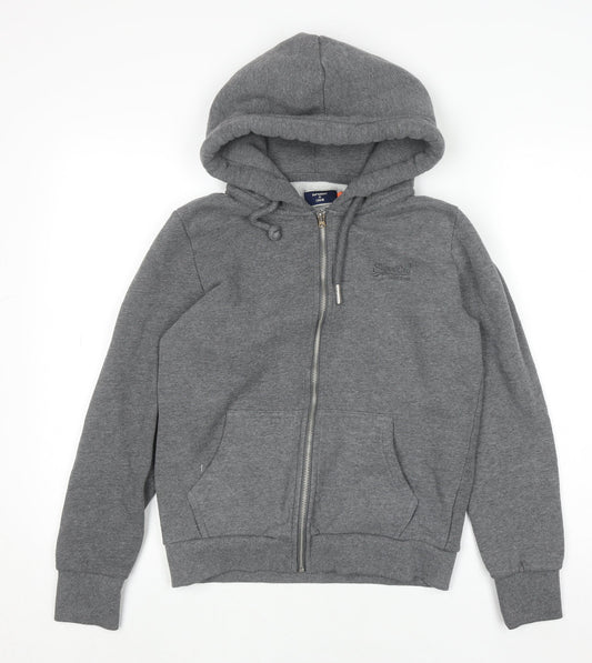 Womens UK Size 12 Superdry Grey Full Zip Hoodie