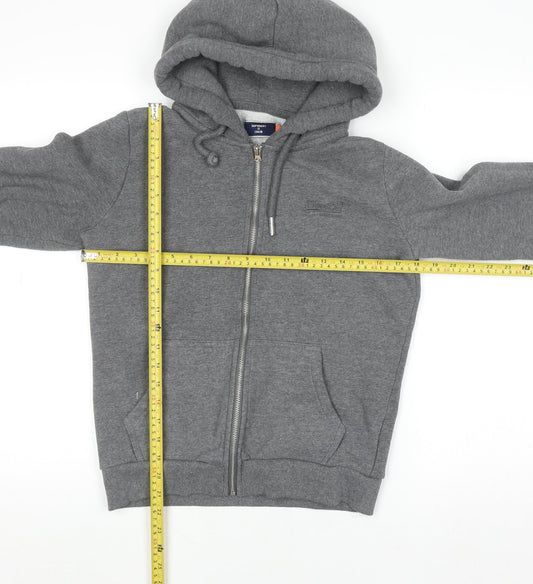 Womens UK Size 12 Superdry Grey Full Zip Hoodie