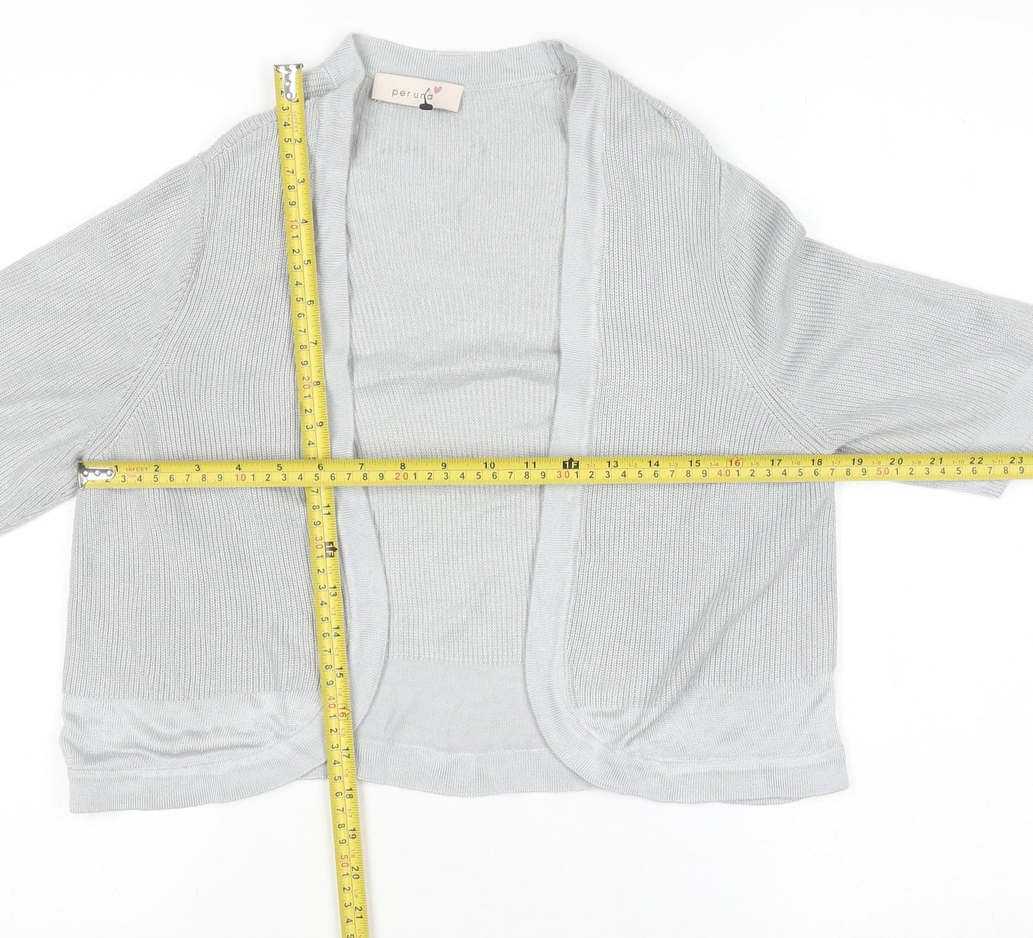 Marks and Spencer Women’s Grey 3/4 Sleeve Open Knit Cardigan Size 12