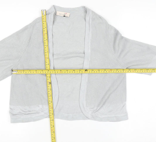 Marks and Spencer Women’s Grey 3/4 Sleeve Open Knit Cardigan Size 12