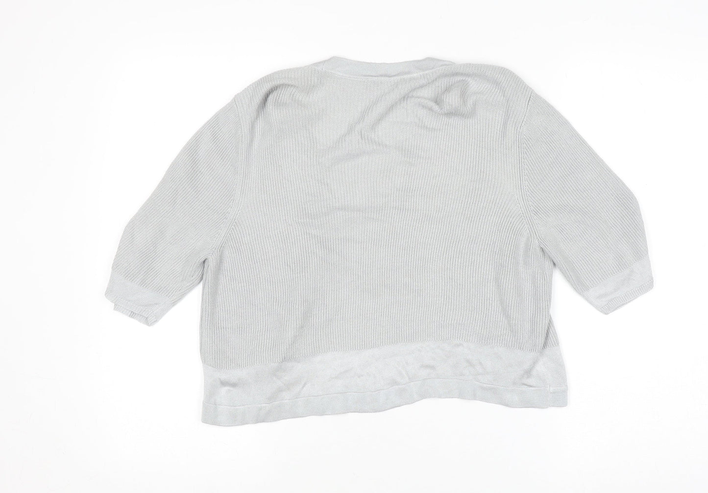 Marks and Spencer Women’s Grey 3/4 Sleeve Open Knit Cardigan Size 12