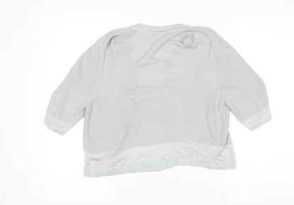 Marks and Spencer Women’s Grey 3/4 Sleeve Open Knit Cardigan Size 12