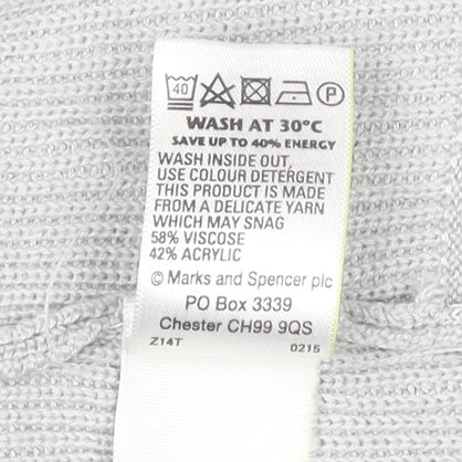 Marks and Spencer Women’s Grey 3/4 Sleeve Open Knit Cardigan Size 12