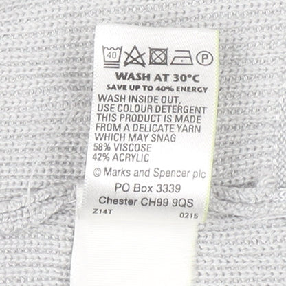 Marks and Spencer Women’s Grey 3/4 Sleeve Open Knit Cardigan Size 12