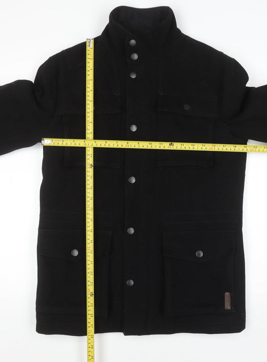 Ben Sherman Men's Black Wool Military Jacket Size S