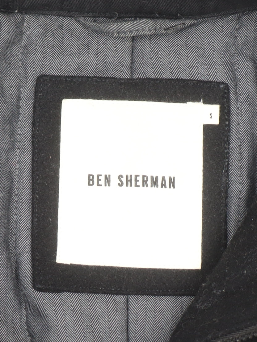Ben Sherman Men's Black Wool Military Jacket Size S