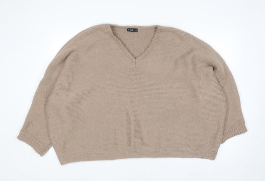 Womens UK Size L F&F Beige Pullover Jumper