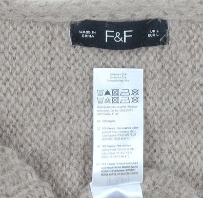Womens UK Size L F&F Beige Pullover Jumper