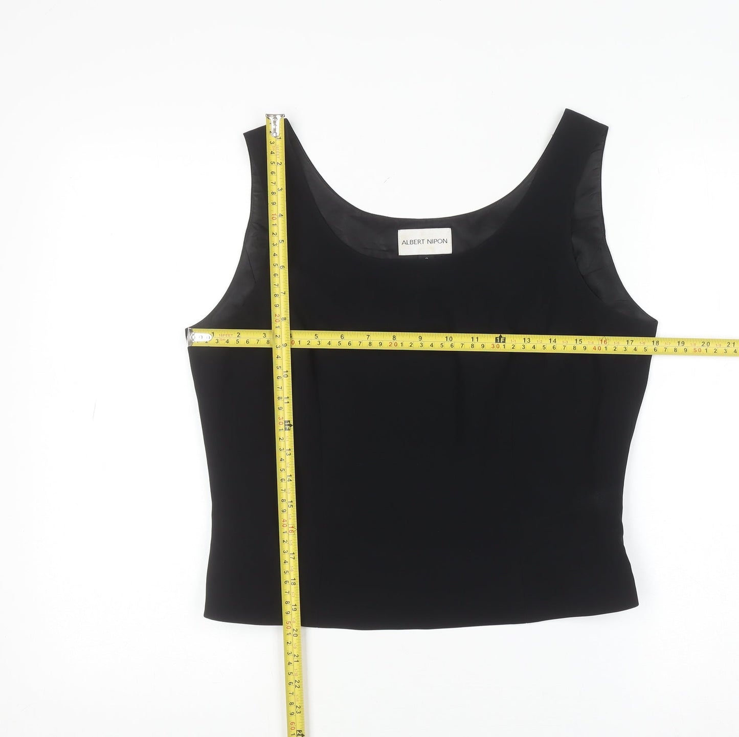 Womens UK Size 8 Albert Nipon Black Basic Blouse