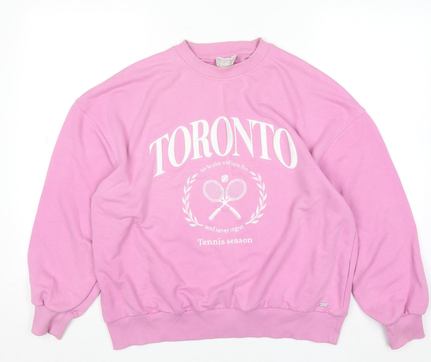 Womens UK Size S Pull & Bear Pink Pullover Sweatshirt