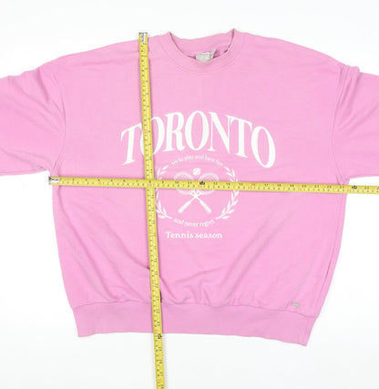 Womens UK Size S Pull & Bear Pink Pullover Sweatshirt