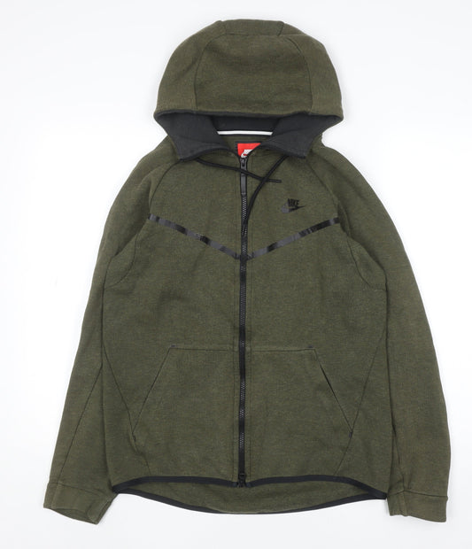 Mens UK Size S Nike Green Full Zip Hoodie