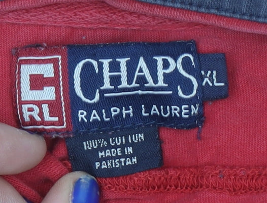 Mens UK Size XL Chaps Ralph Lauren Red  T-Shirt