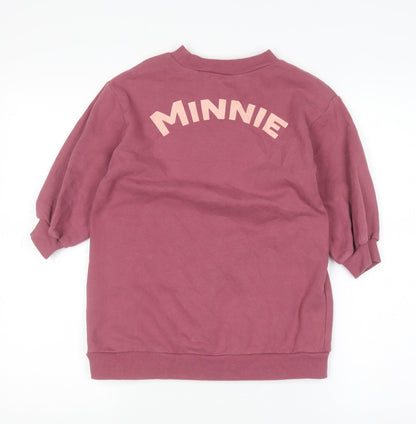 Next Girls Purple Minnie Mouse Pullover Sweatshirt 4-5 Years