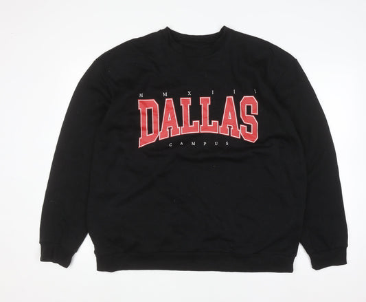 Mens UK Size M boohooMAN Black Pullover Sweatshirt