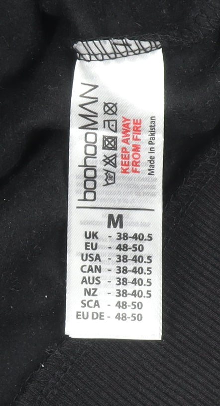 Mens UK Size M boohooMAN Black Pullover Sweatshirt
