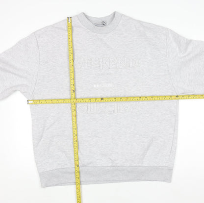 Unisex Adults UK Size S ASOS DESIGN Grey Pullover Sweatshirt
