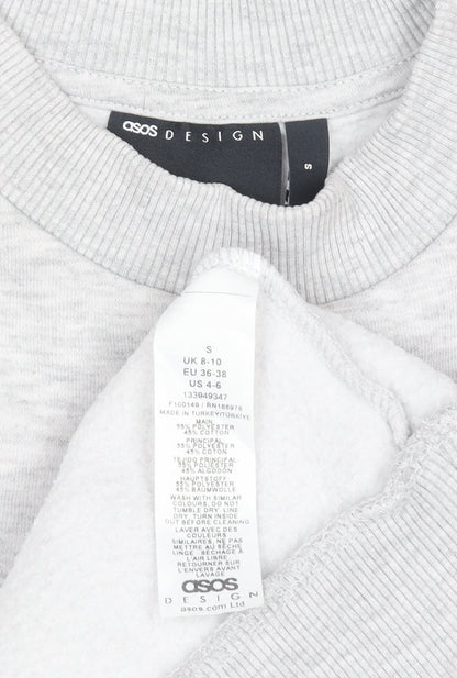 Unisex Adults UK Size S ASOS DESIGN Grey Pullover Sweatshirt