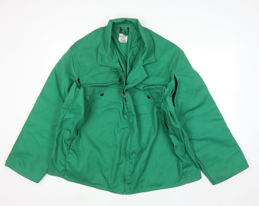 Wear2Work Men's Green L Workwear Jacket Full Zip Collared Twill Cotton Blend